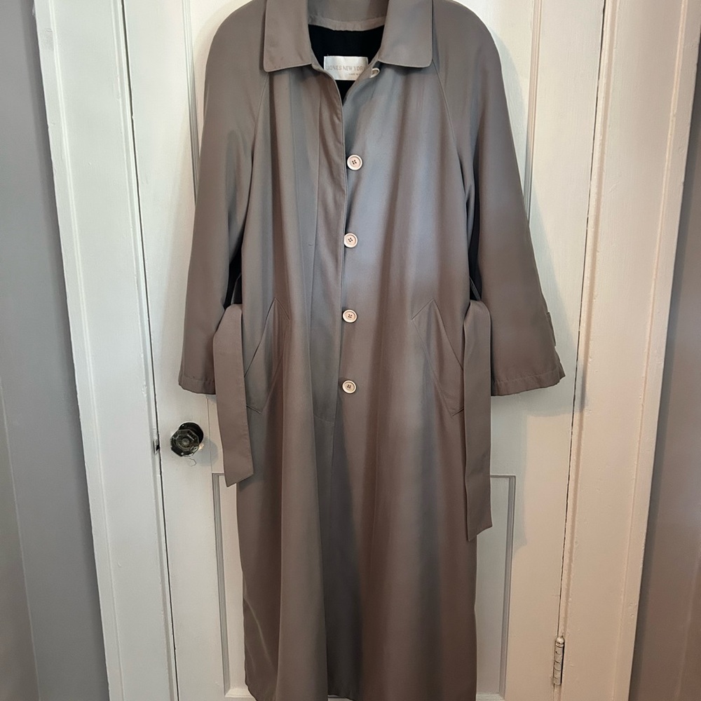 Vintage Jones New York Gray Trench Coat